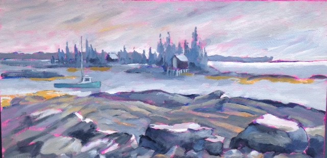 Blue Rocks, Acrylic | 24x12''